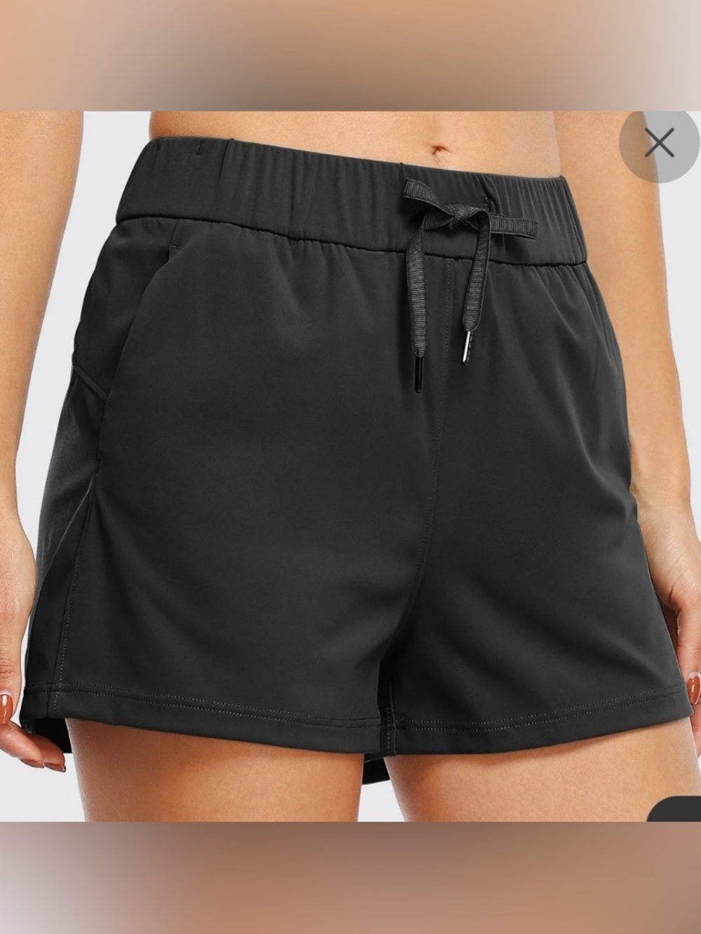 Willit Women's Black Training Shorts Black Nylon Pockets Medium